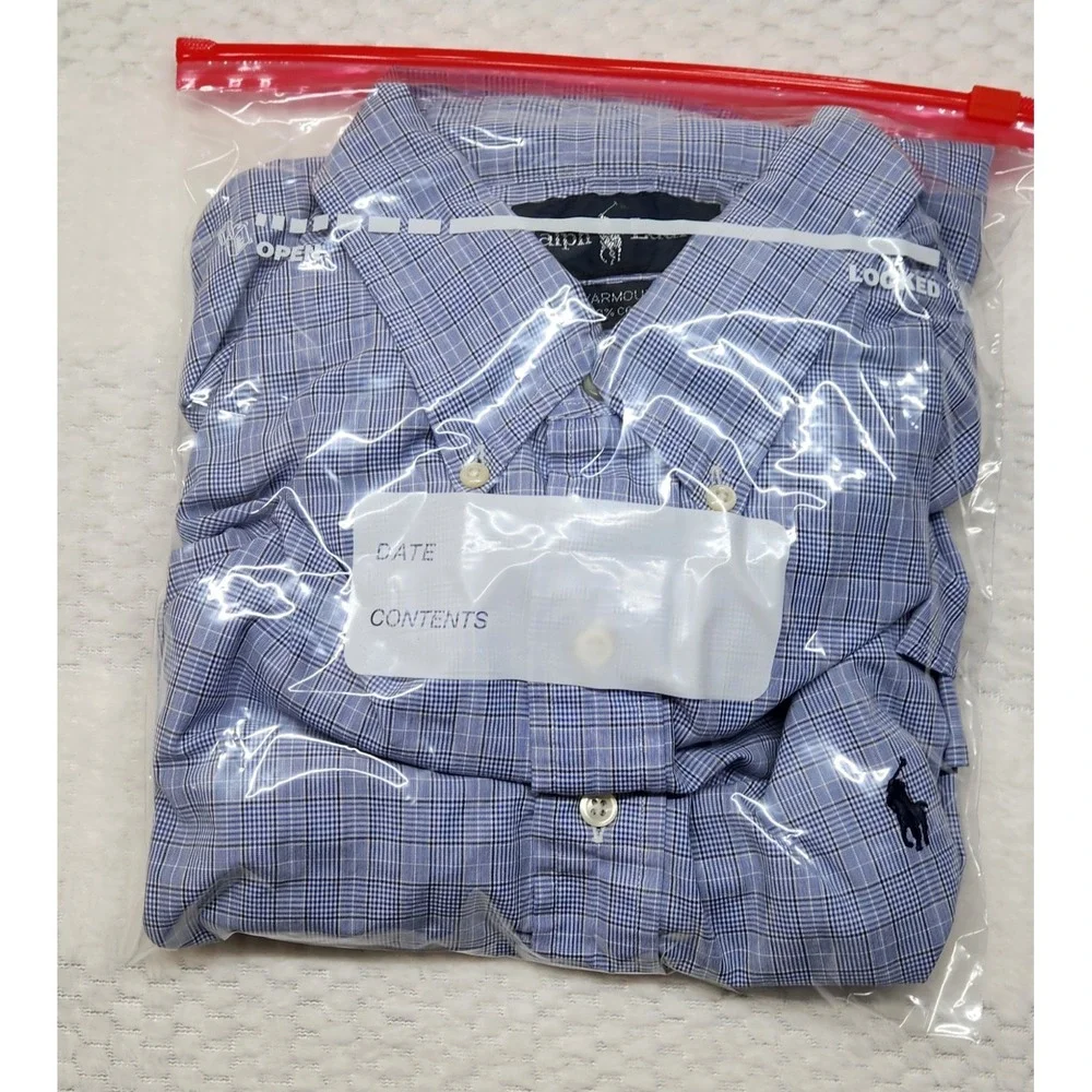 Polo Ralph Lauren Mens 16.5 (32/33) Blue Cotton LS Button Down Pony